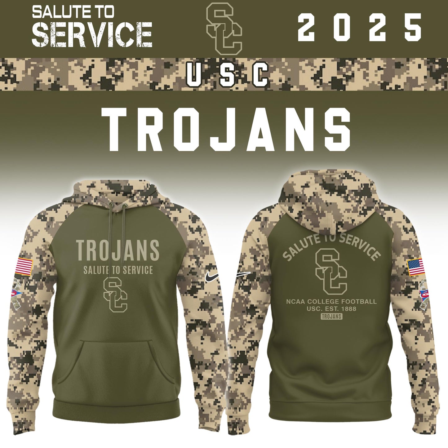 USC Trojans Salute To Service Limited Hoodie and Cap 2025 Collection