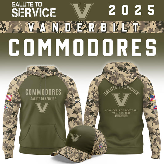 Vanderbilt Commodores Salute To Service Limited Hoodie and Cap 2025 Collection