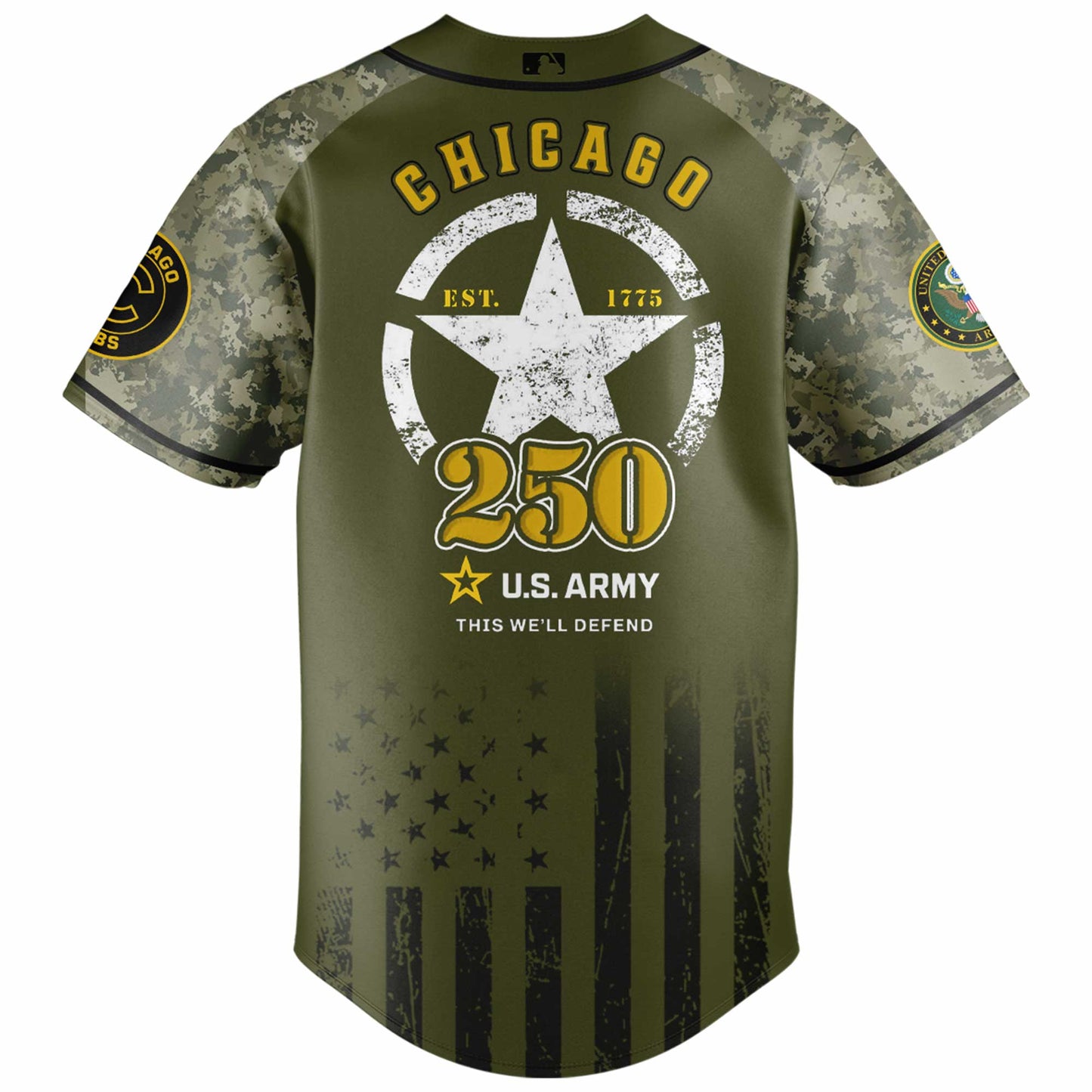 Chicago Cubs MLB x 250 U.S. ARMY Baseball Jersey 03