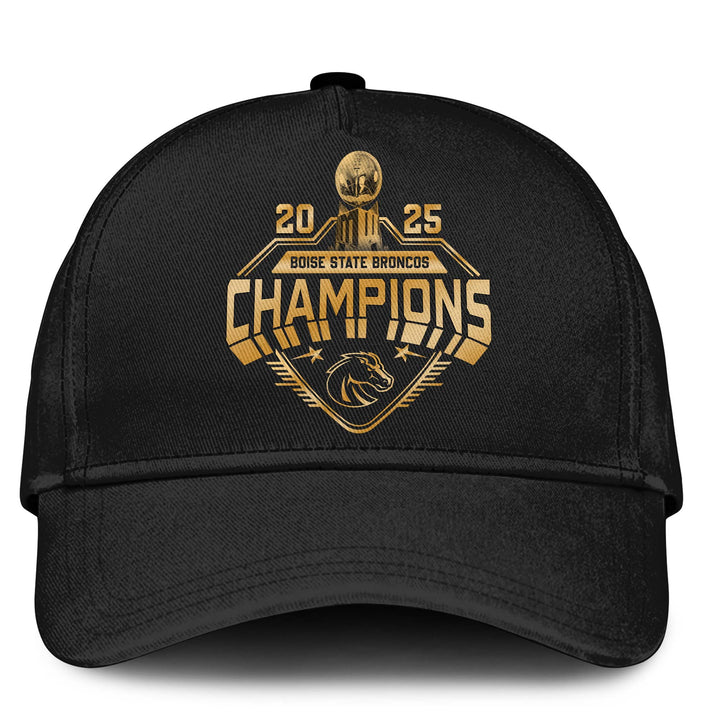 Boise State 2025 Mountain West Championship Golden Black Hoodie - Boise State Football Champions Hoodie Jogger Cap Combo