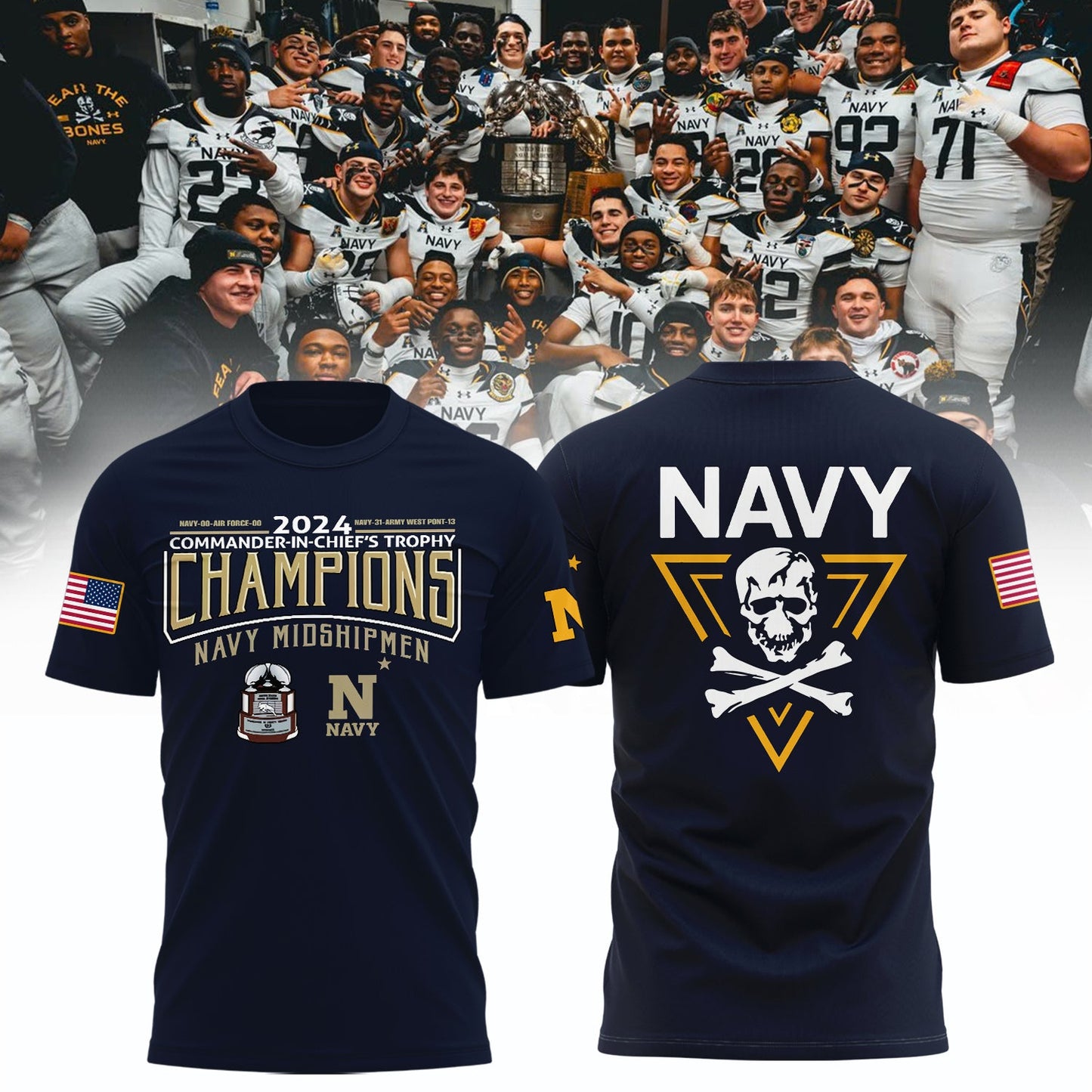 Navy Midshipmen C.I.C Trophy Champions Limited Edition 2024 TShirt