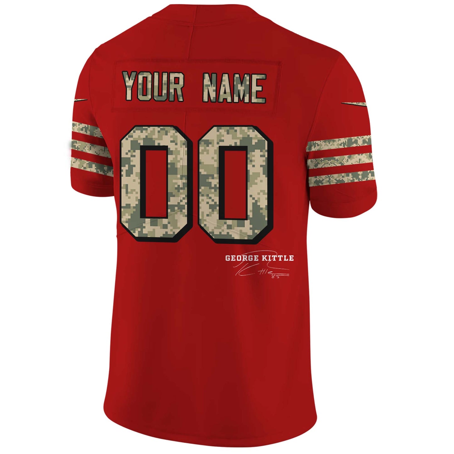 Premium San Francisco 49ers Gear - San Francisco 49ers 2024 Salute to Service featuring George Kittle's Signature Jersey (Custom) - Gear Up For Big Game - High-End SF 49ers Merch