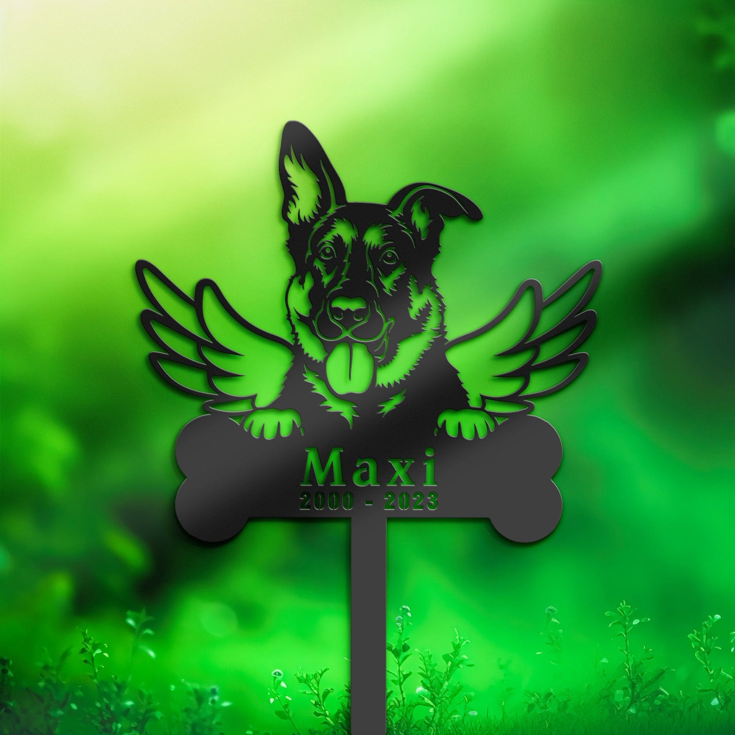 Personalized German Shepherd Dog Memorial Stake, Metal Stake, Sympathy Sign, Pet Grave Marker, Remembrance Stake