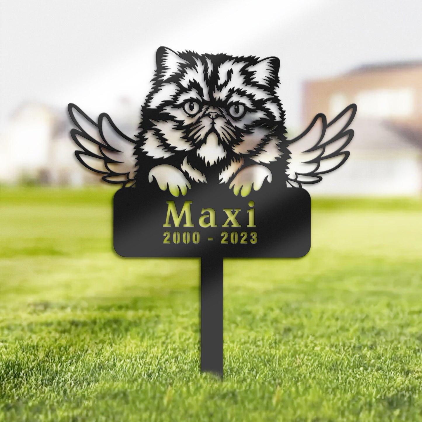 Personalized Persian Cat Memorial Stake, Metal Stake, Sympathy Sign, Pet Grave Marker, Remembrance Stake