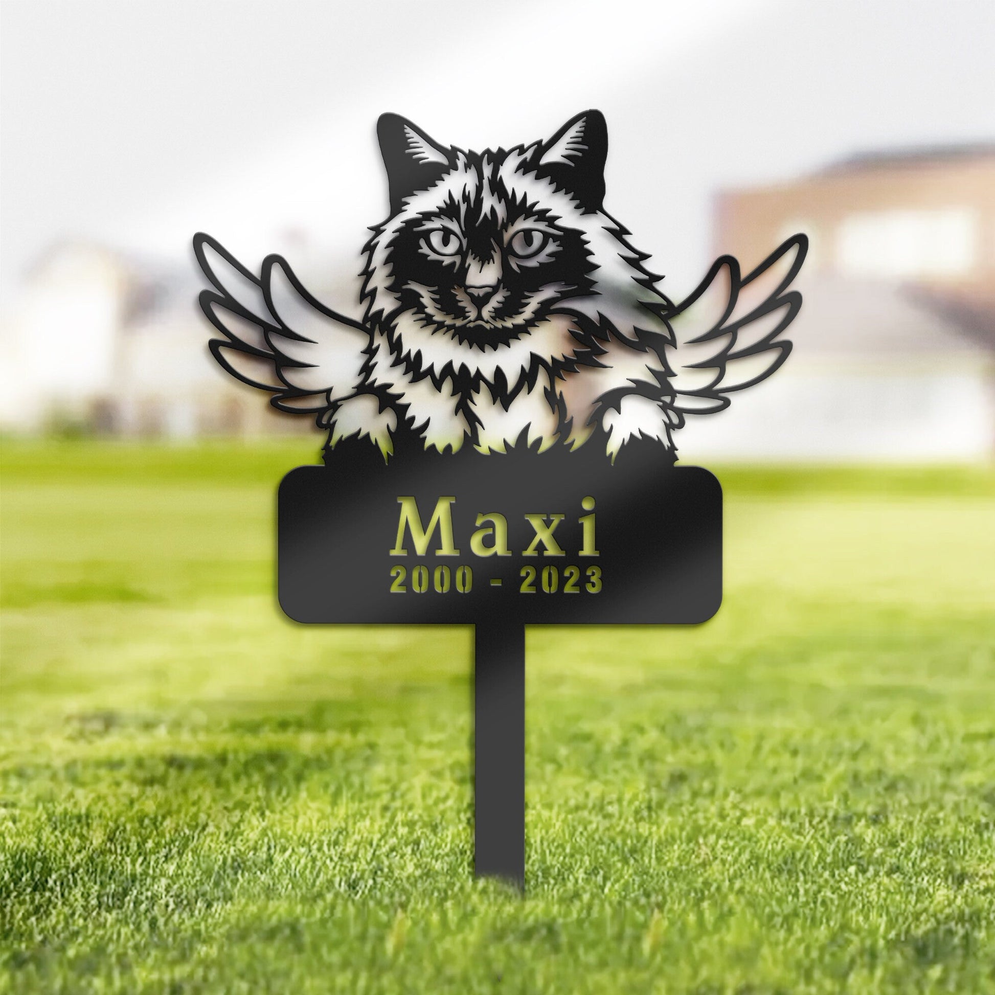 Personalized Balinese Cat Memorial Stake, Metal Stake, Sympathy Sign, Pet Grave Marker, Remembrance Stake