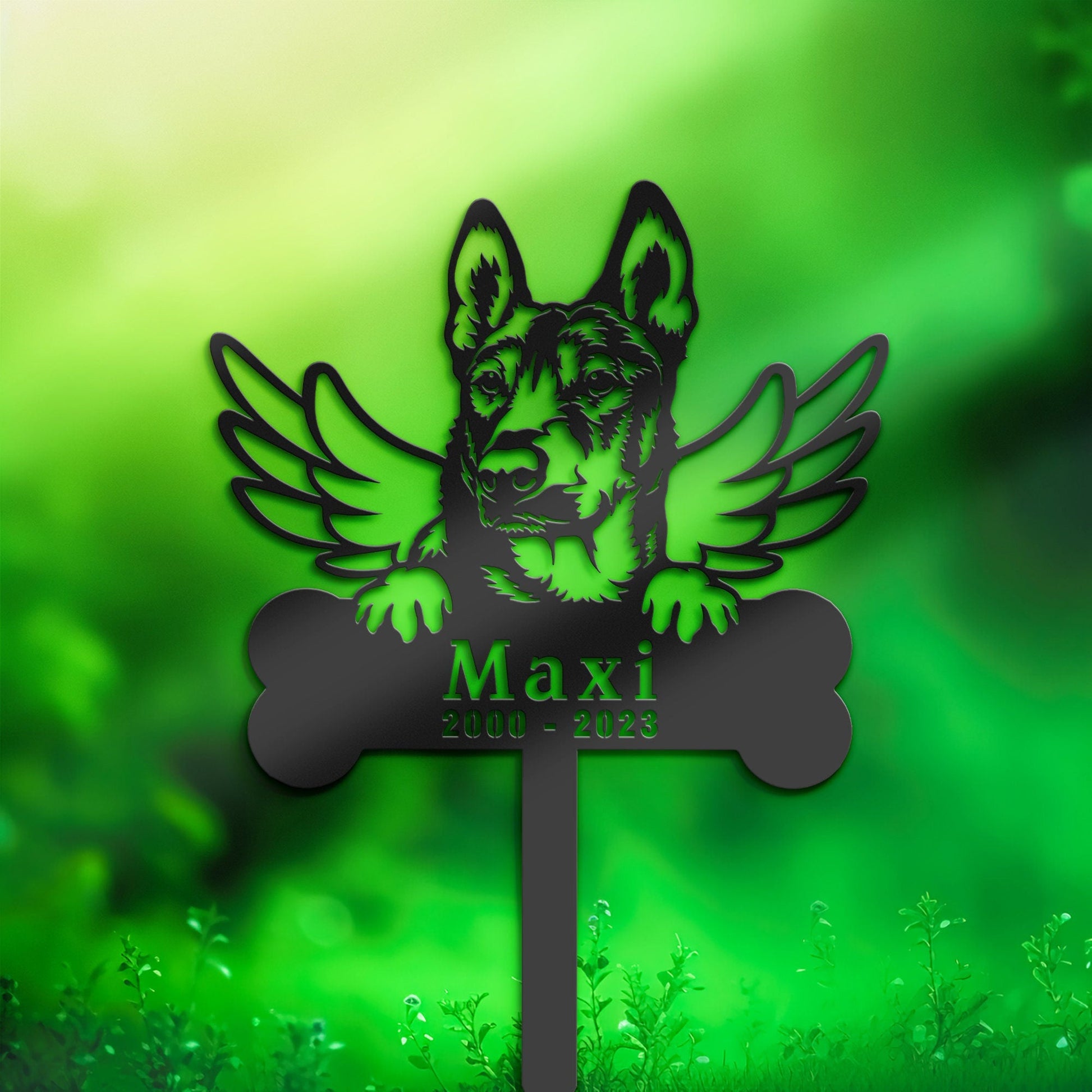 Personalized Belgian malinois Dog Memorial Stake, Metal Stake, Sympathy Sign, Pet Grave Marker, Remembrance Stake