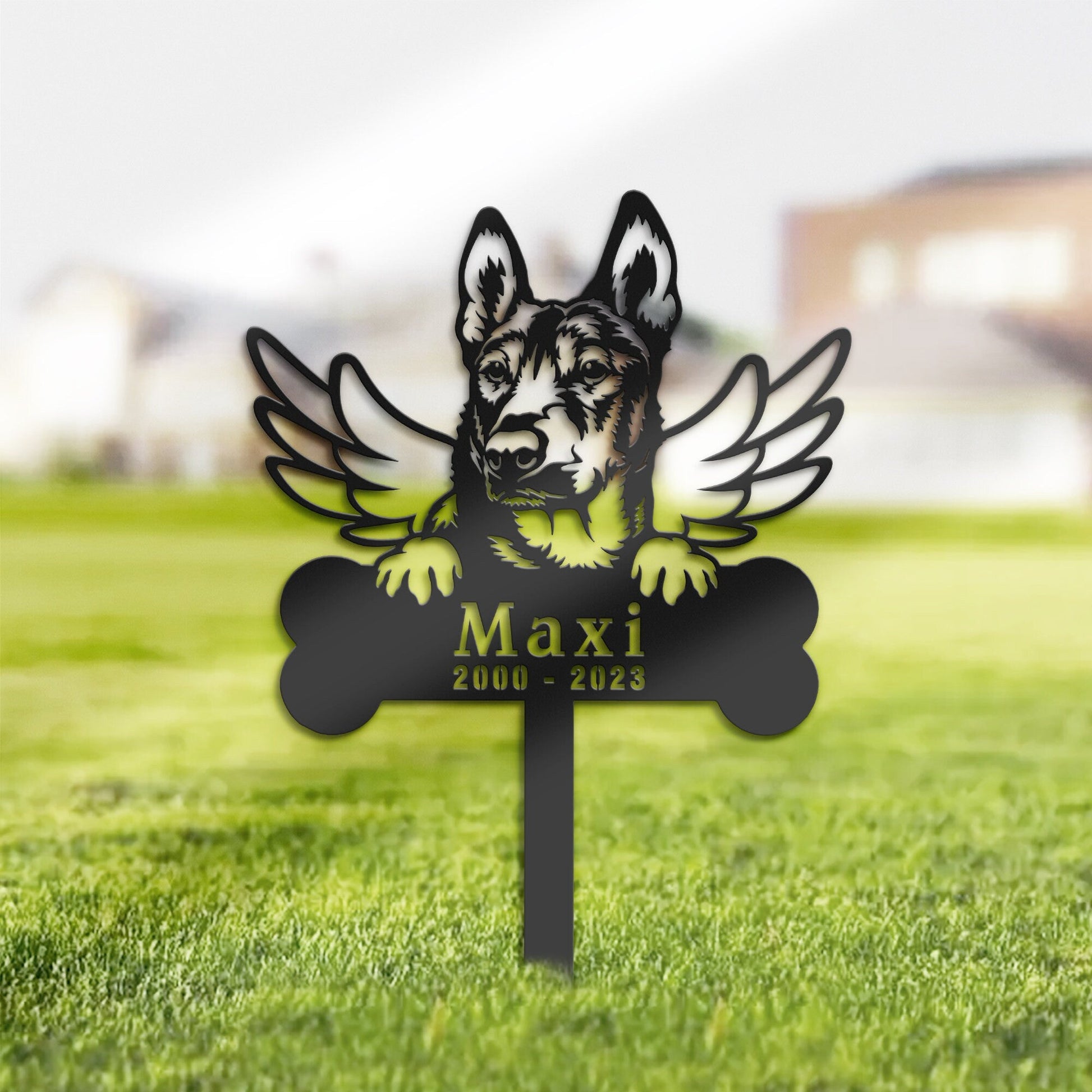 Personalized Belgian malinois Dog Memorial Stake, Metal Stake, Sympathy Sign, Pet Grave Marker, Remembrance Stake