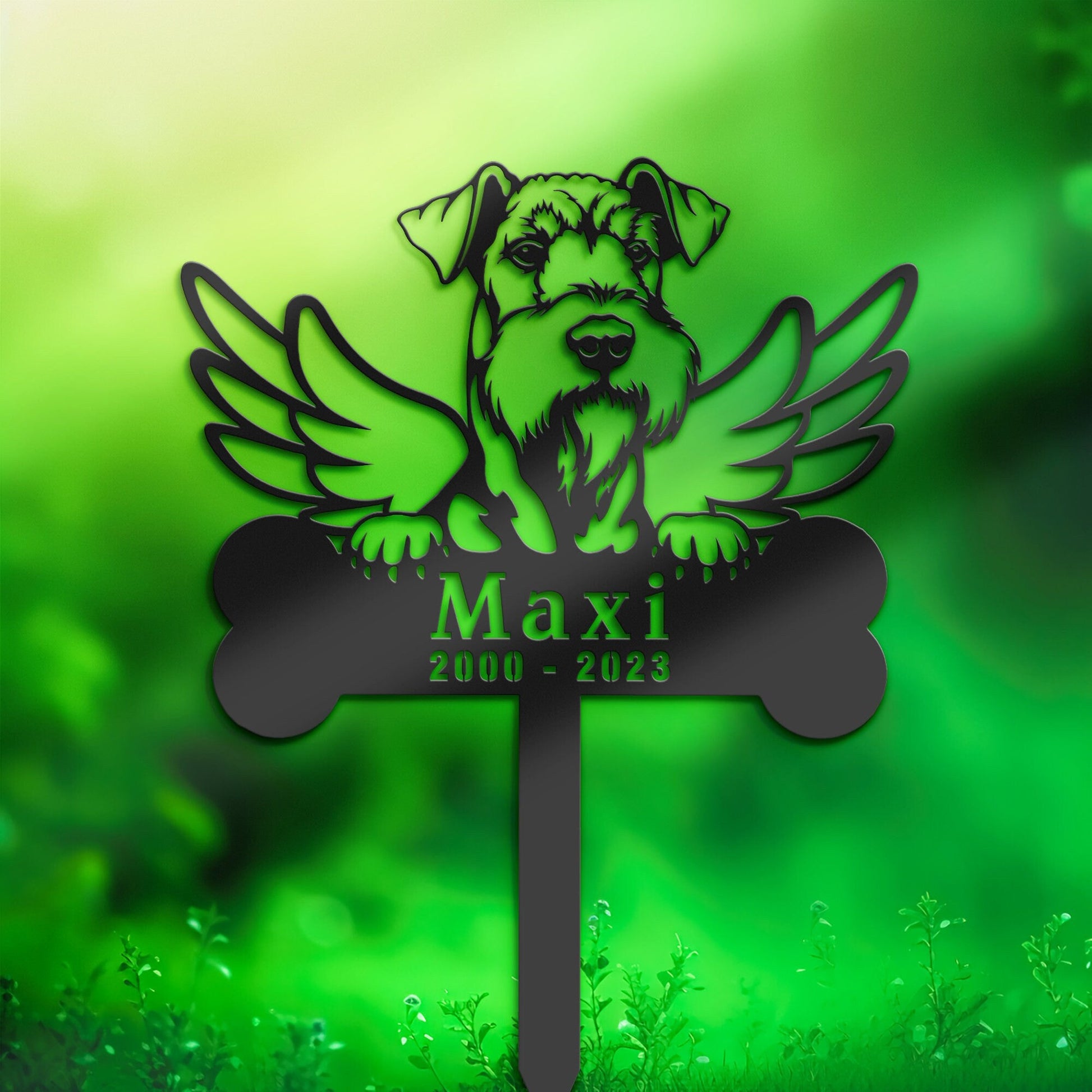 Personalized Airedale terrier Dog Memorial Stake, Metal Stake, Sympathy Sign, Pet Grave Marker, Remembrance Stake