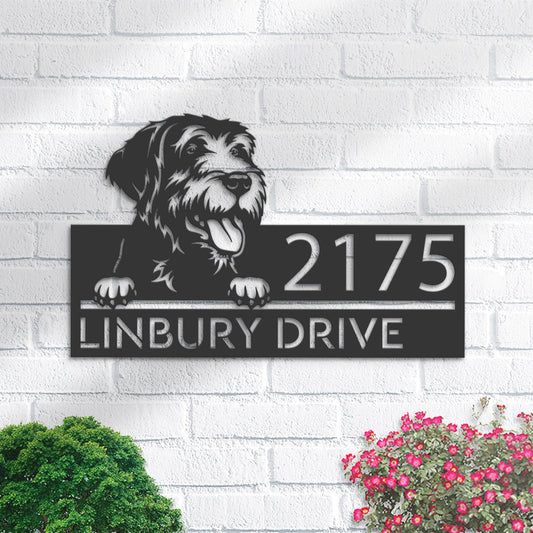 Personalized Spinone Italiano dog, Puppy Metal Address Sign House number Hanging Address Plaque Yard Sign Outdoor decor Garden Stake