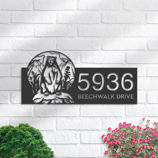 Personalized Badger Wild animal wildlife Metal Address Sign | Hanging Address Plaque | Yard Sign, Outdoor Sign | Garden Stake