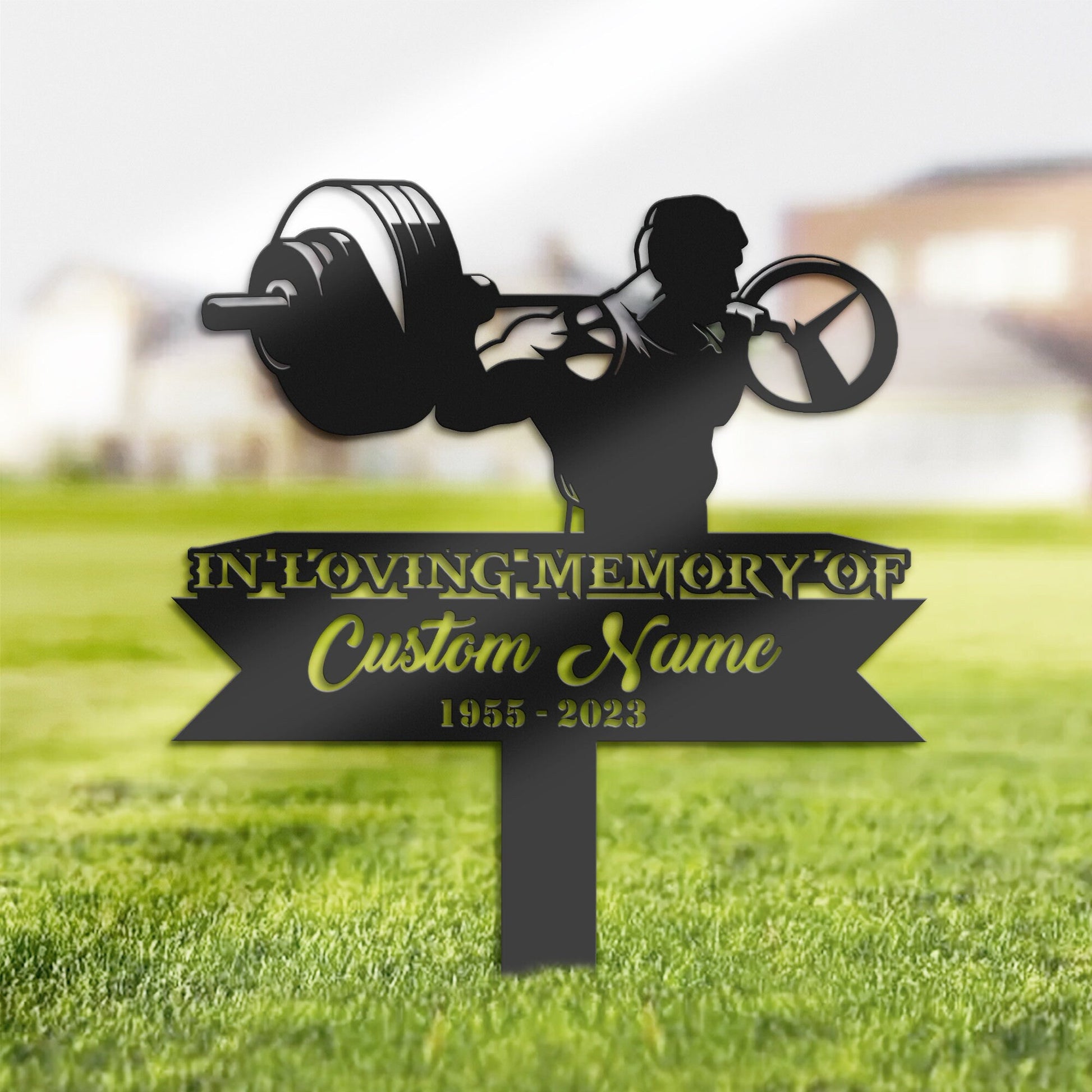 Personalized Fitness trainer bodybuilder Memorial Stake, Metal Stake, Sympathy Sign, Grave Marker, Remembrance Stake