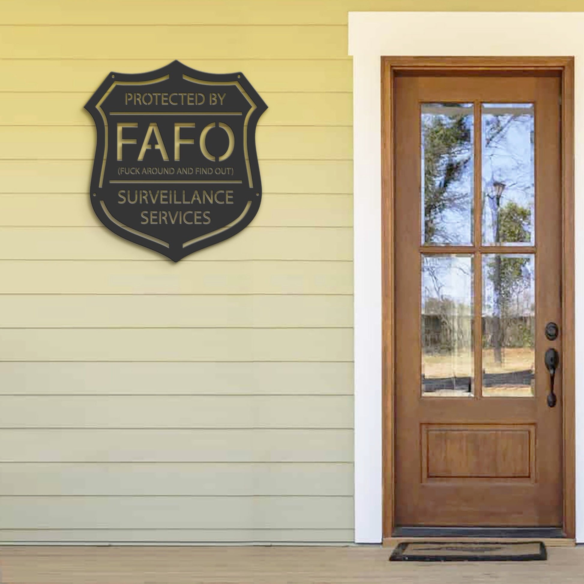 FAFO - F around and find out - Home Security Sign Metal Sign | Hanging Address Plaque | Yard Sign, Outdoor Sign | Garden Stake