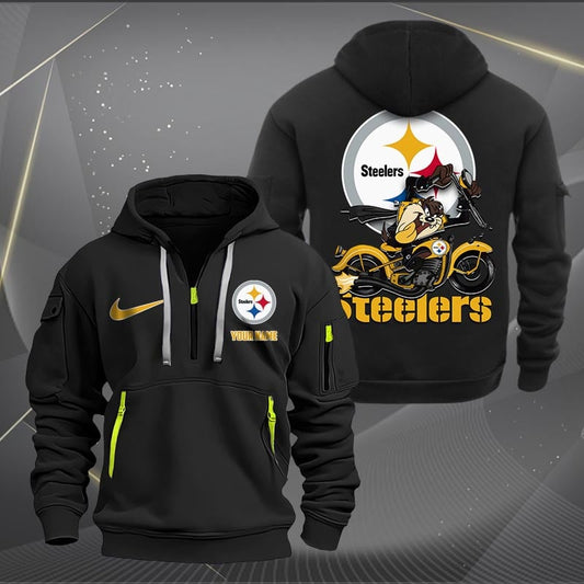 Pittsburgh Steelers Football 2024 New Hoodie - Premium Half Zip Hoodie Multicolor - Pittsburgh Steelers  Shirt Best Christmas Gift Idea For Fan