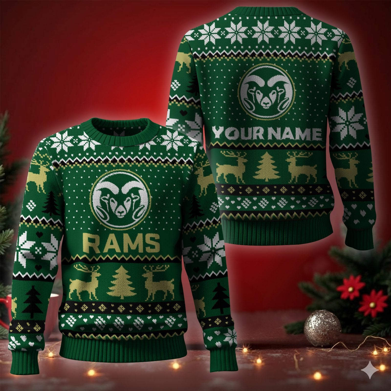Colorado State Rams Ugly Christmas Sweater - Cozy & Playful Ugly Sweater Design