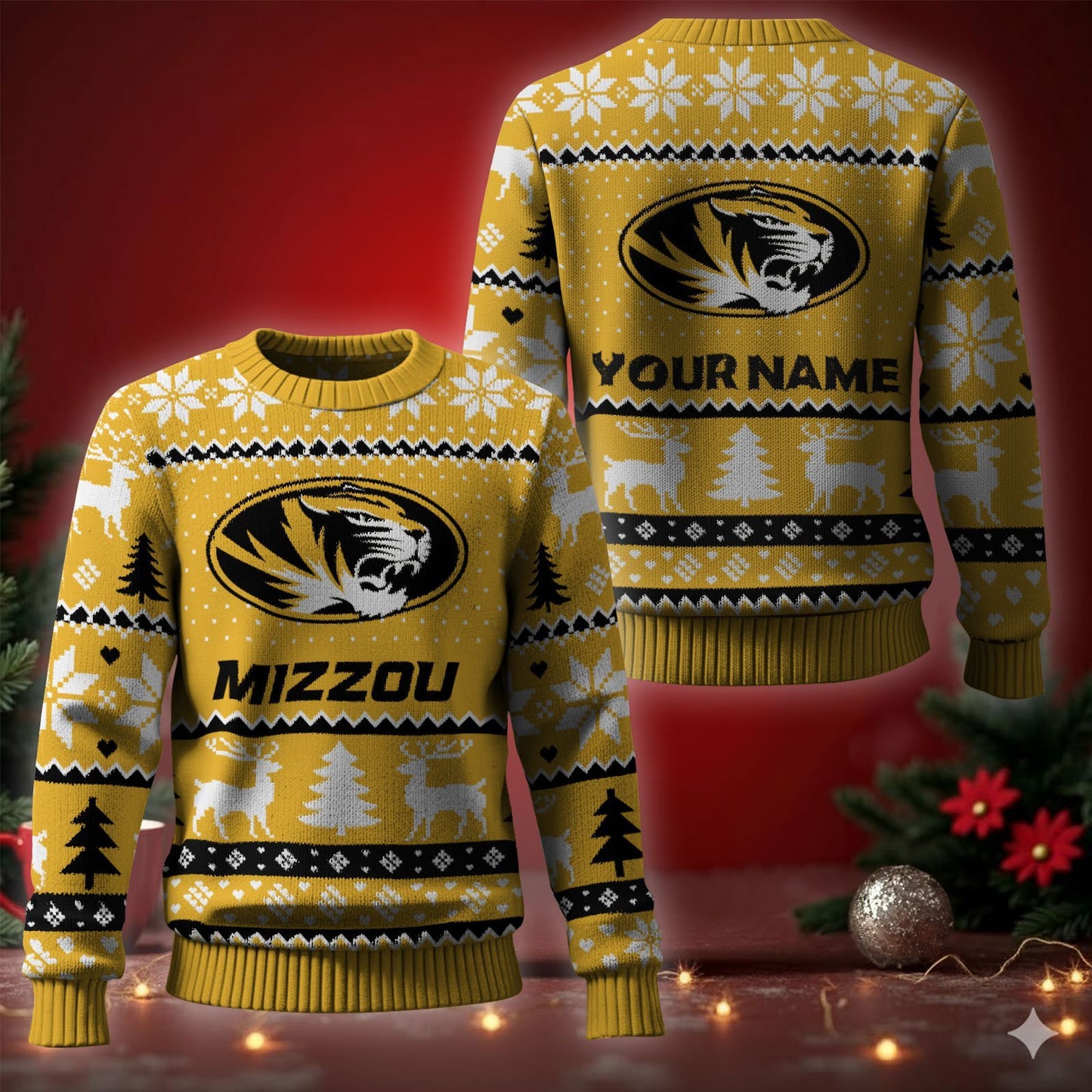 Missouri Tigers Ugly Christmas Sweater - Cozy & Playful Ugly Sweater Design