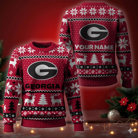 Georgia Bulldogs Ugly Christmas Sweater - Cozy & Playful Ugly Sweater Design