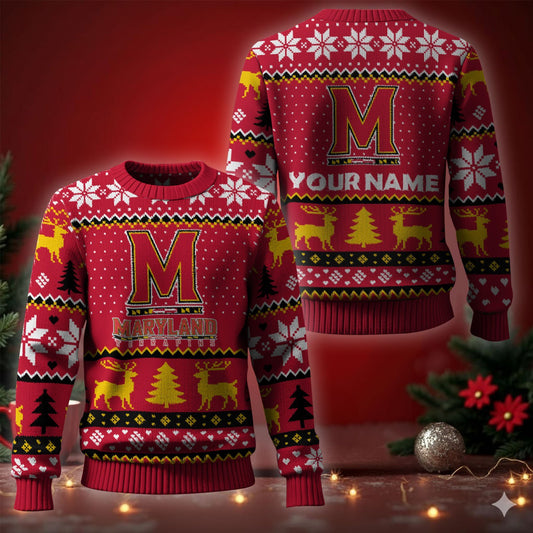 Maryland Terrapins Ugly Christmas Sweater - Cozy & Playful Ugly Sweater Design