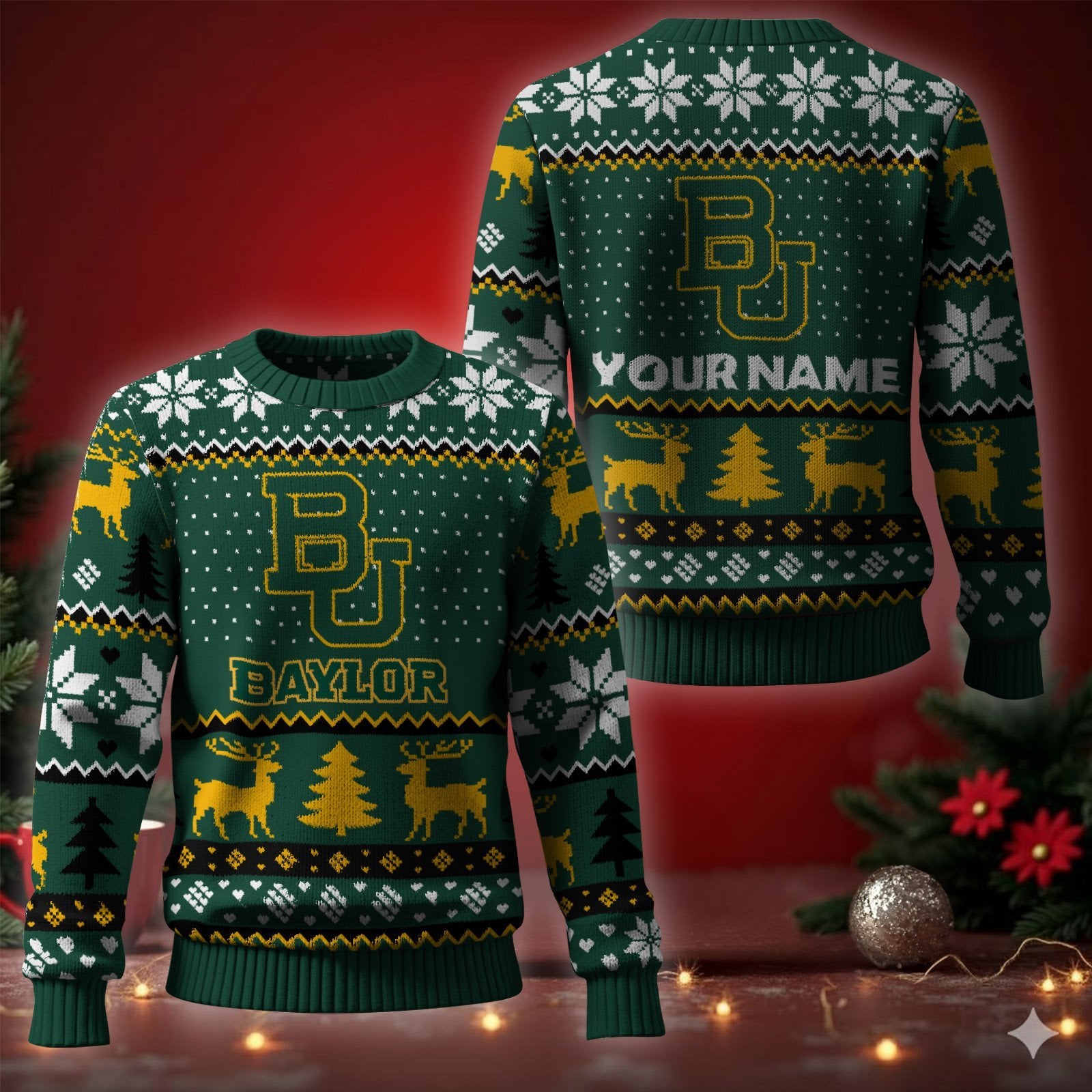 Baylor Bears Ugly Christmas Sweater - Cozy & Playful Ugly Sweater Design