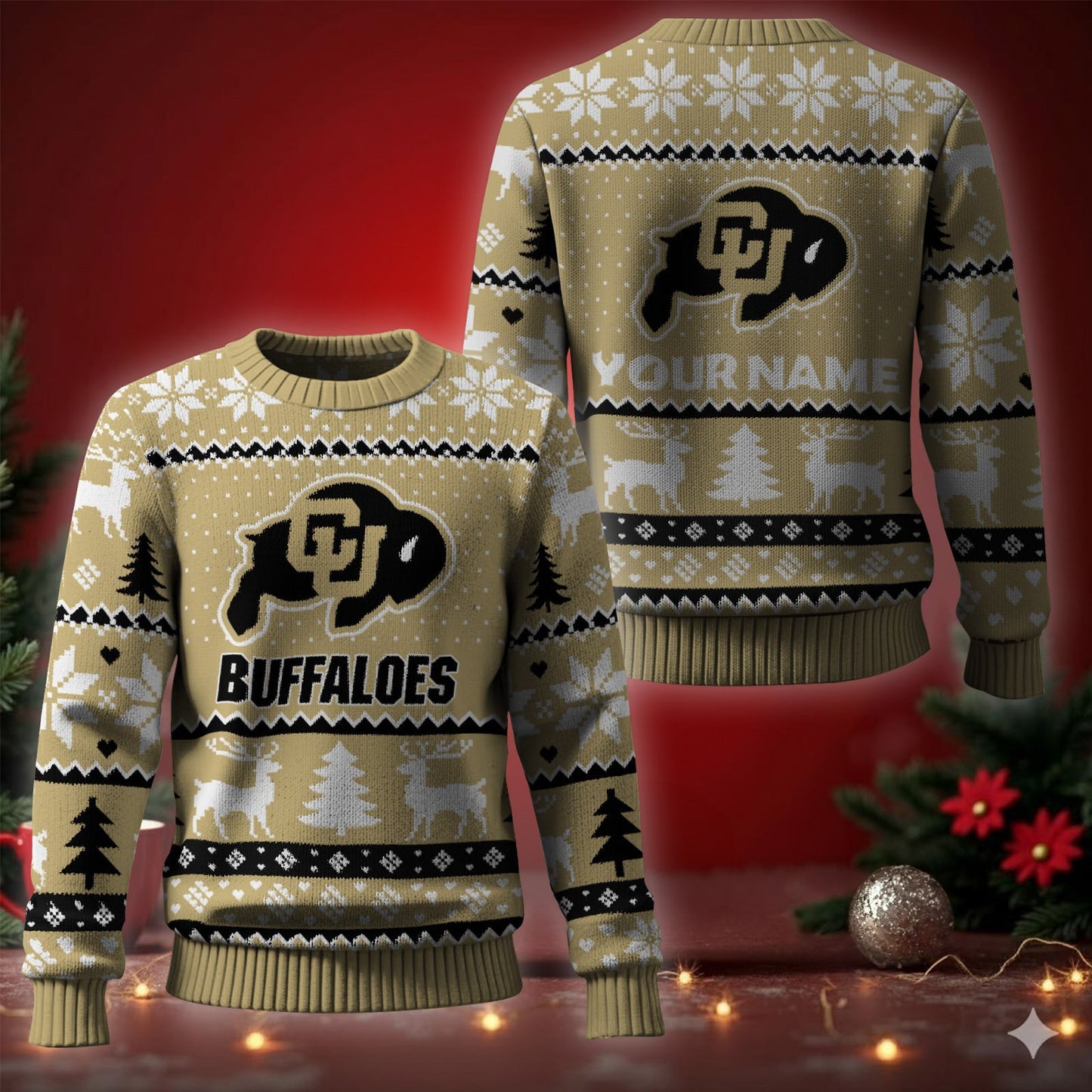 Colorado Buffaloes Ugly Christmas Sweater - Cozy & Playful Ugly Sweater Design