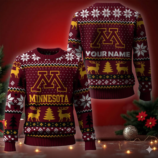 Minnesota Golden Gophers Ugly Christmas Sweater - Cozy & Playful Ugly Sweater Design
