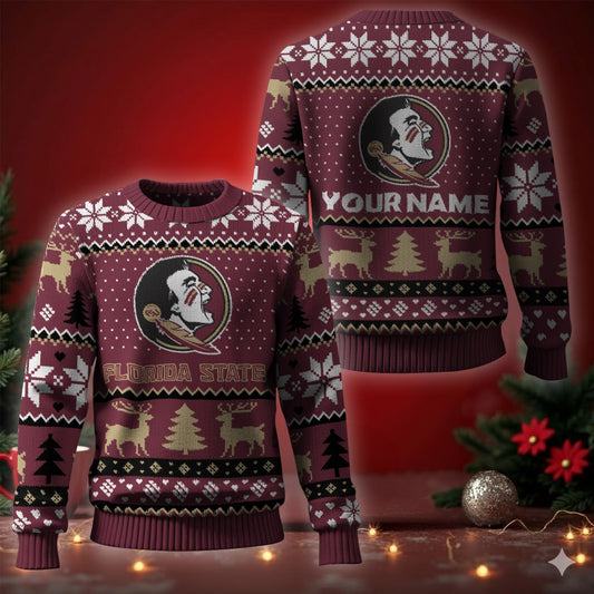 Florida State Seminoles Ugly Christmas Sweater - Cozy & Playful Ugly Sweater Design