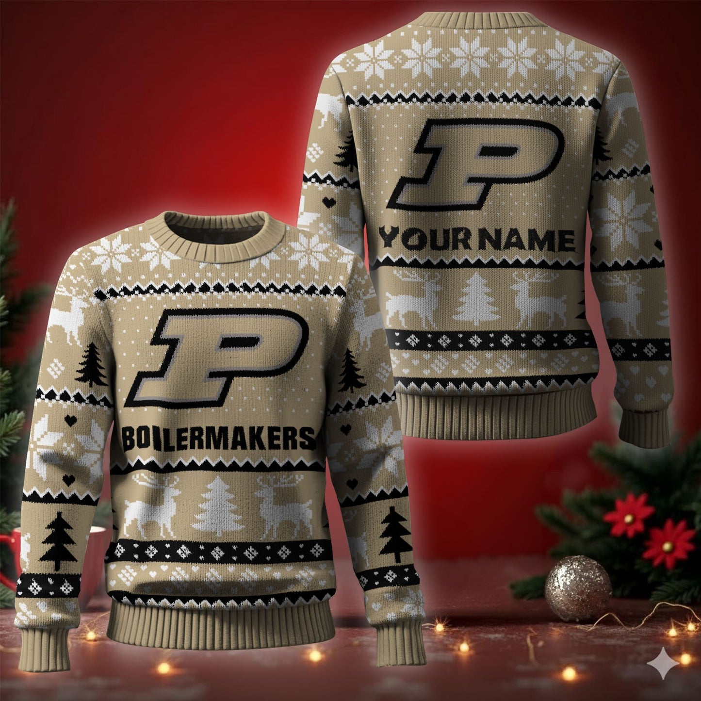Purdue Boilermakers Ugly Christmas Sweater - Cozy & Playful Ugly Sweater Design