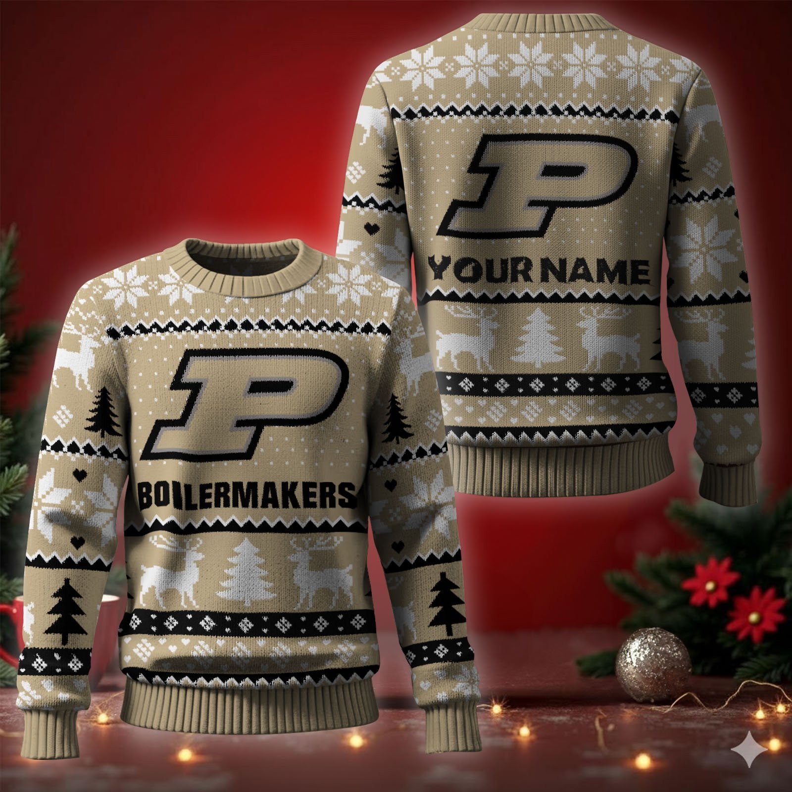 Purdue Boilermakers Ugly Christmas Sweater - Cozy & Playful Ugly Sweater Design