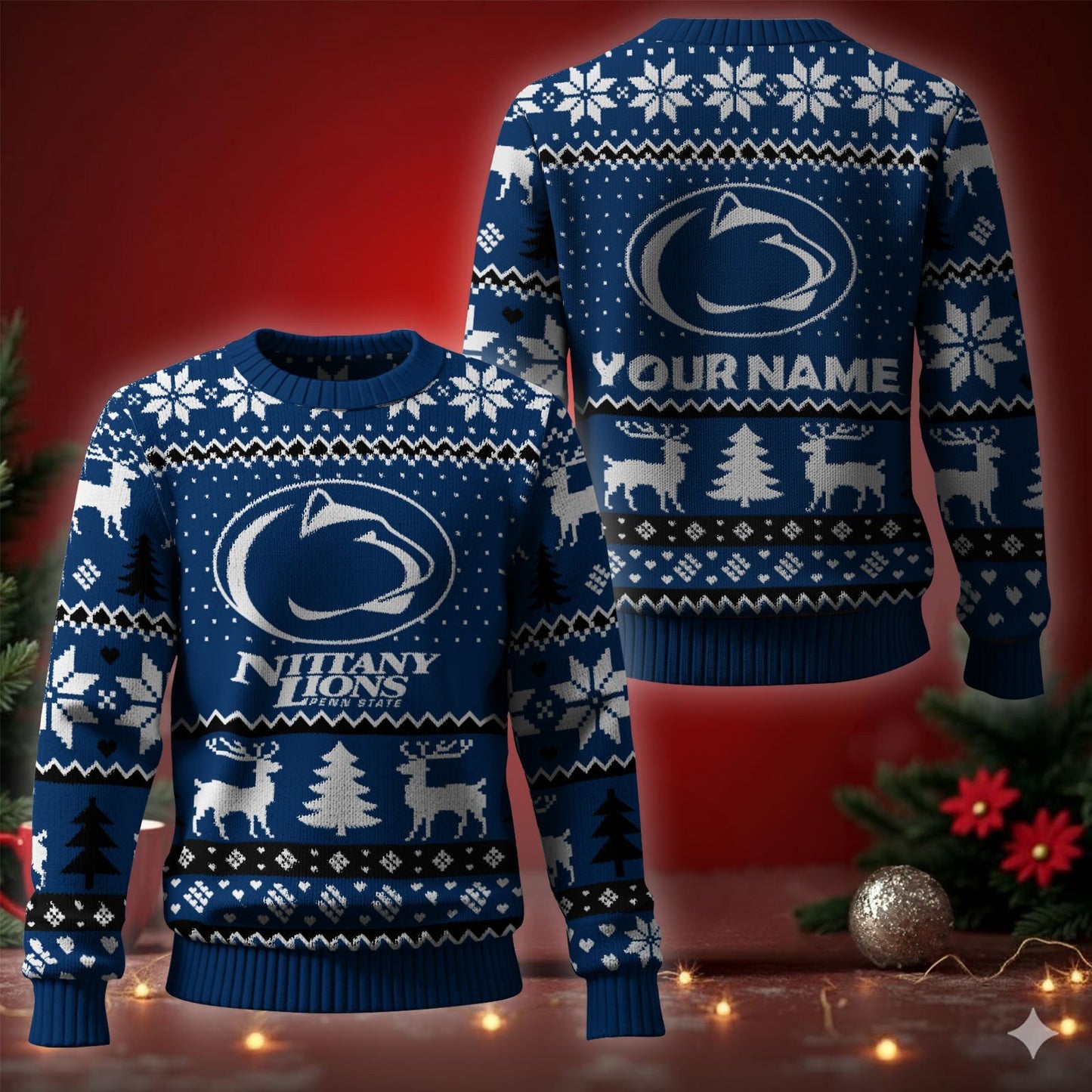 Penn State Nittany Lions Ugly Christmas Sweater - Cozy & Playful Ugly Sweater Design