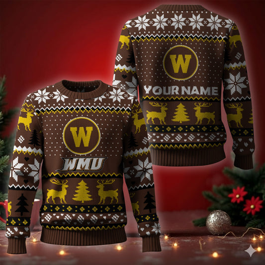 Western Michigan Broncos Ugly Christmas Sweater - Cozy & Playful Ugly Sweater Design
