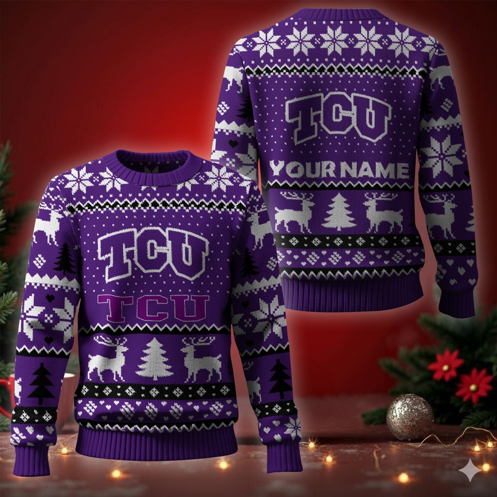 TCU Horned Frogs Ugly Christmas Sweater - Cozy & Playful Ugly Sweater Design