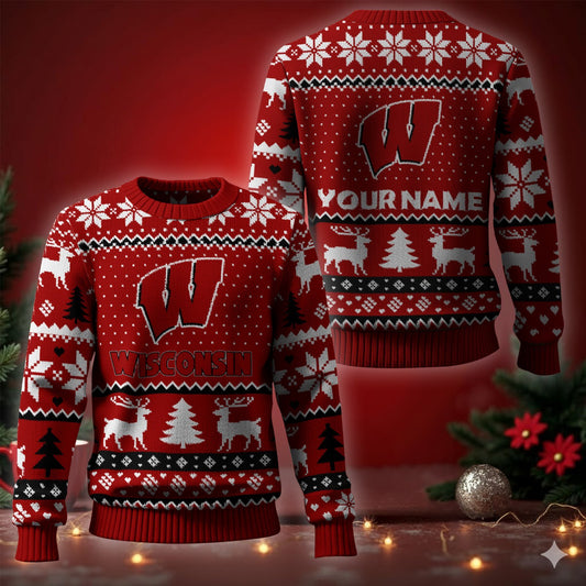 Wisconsin Badgers Ugly Christmas Sweater - Cozy & Playful Ugly Sweater Design