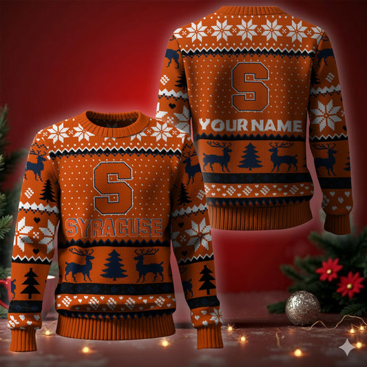 Syracuse Orange Ugly Christmas Sweater - Cozy & Playful Ugly Sweater Design
