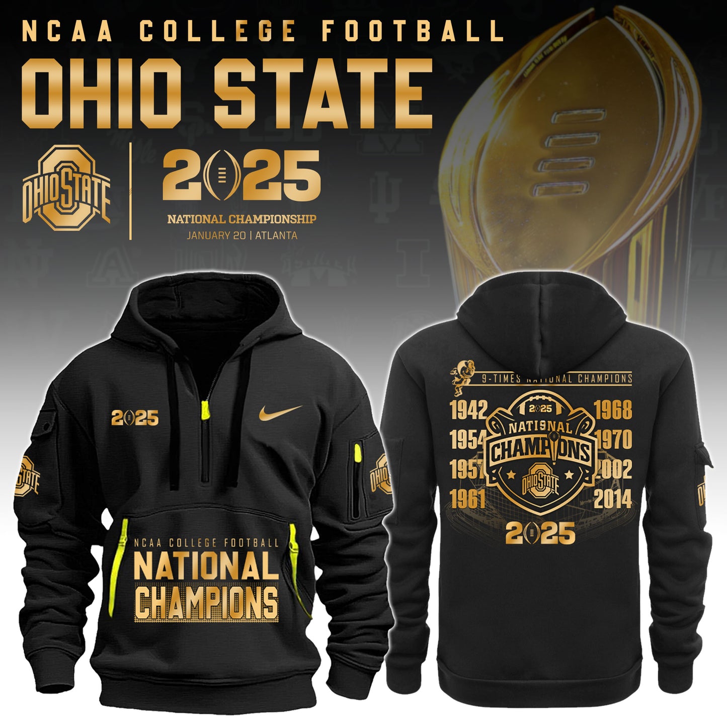 Ohio State National Champions New Hoodie Limited Editions OSB02