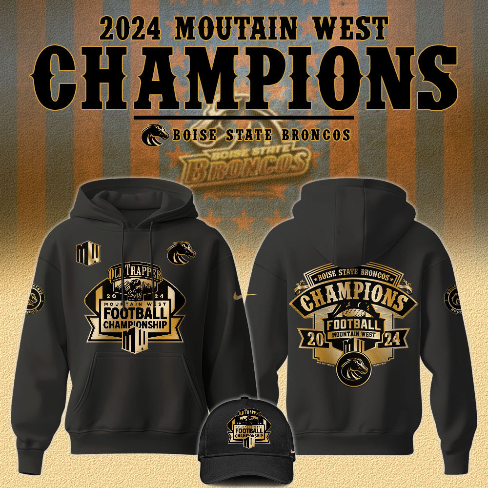 Boise State Broncos 2024 Moutain West Football Champion Hoodie