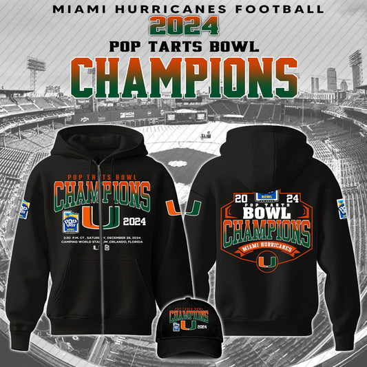 Miami Hurricanes Bowl Champion 2025 ZIP Hoodie Limited Edition Version