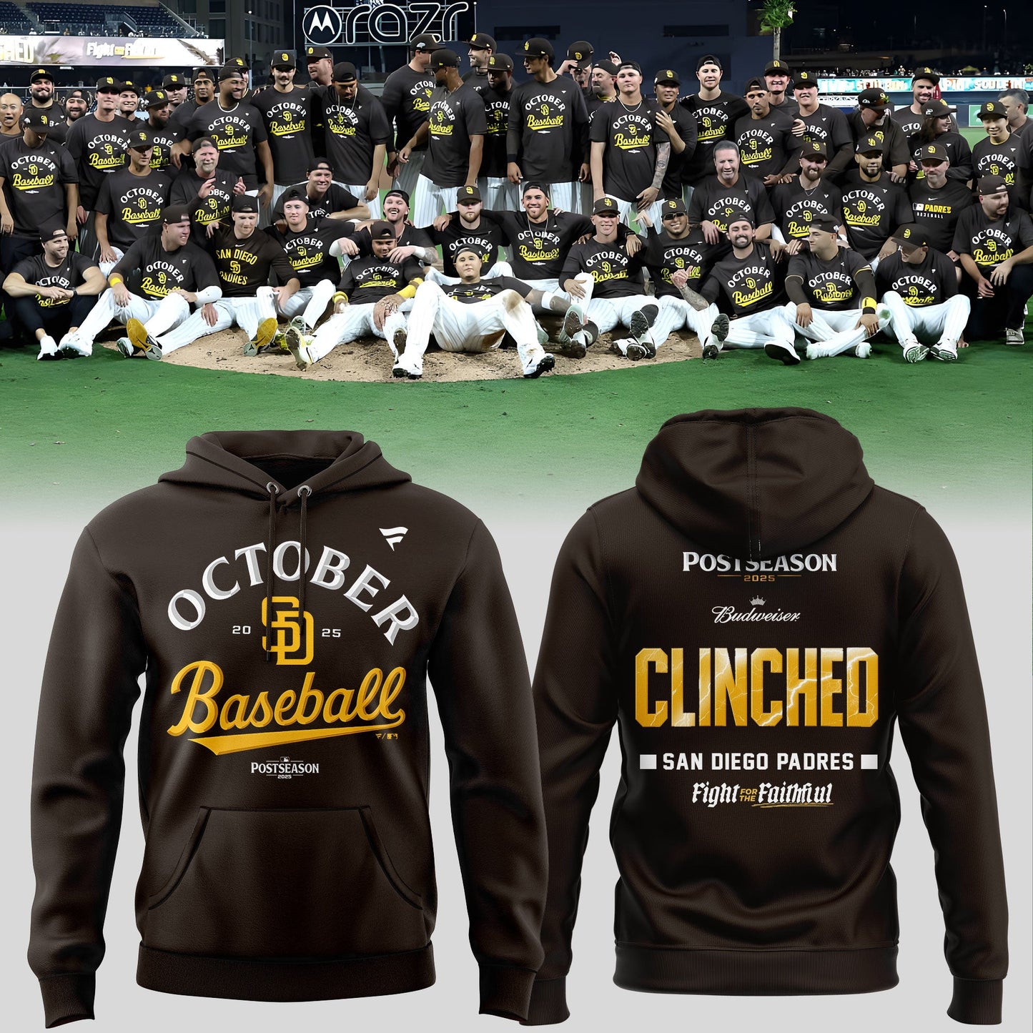 San Diego Padres Fight For The Faithful Postseason October Baseball Hoodie For Fans