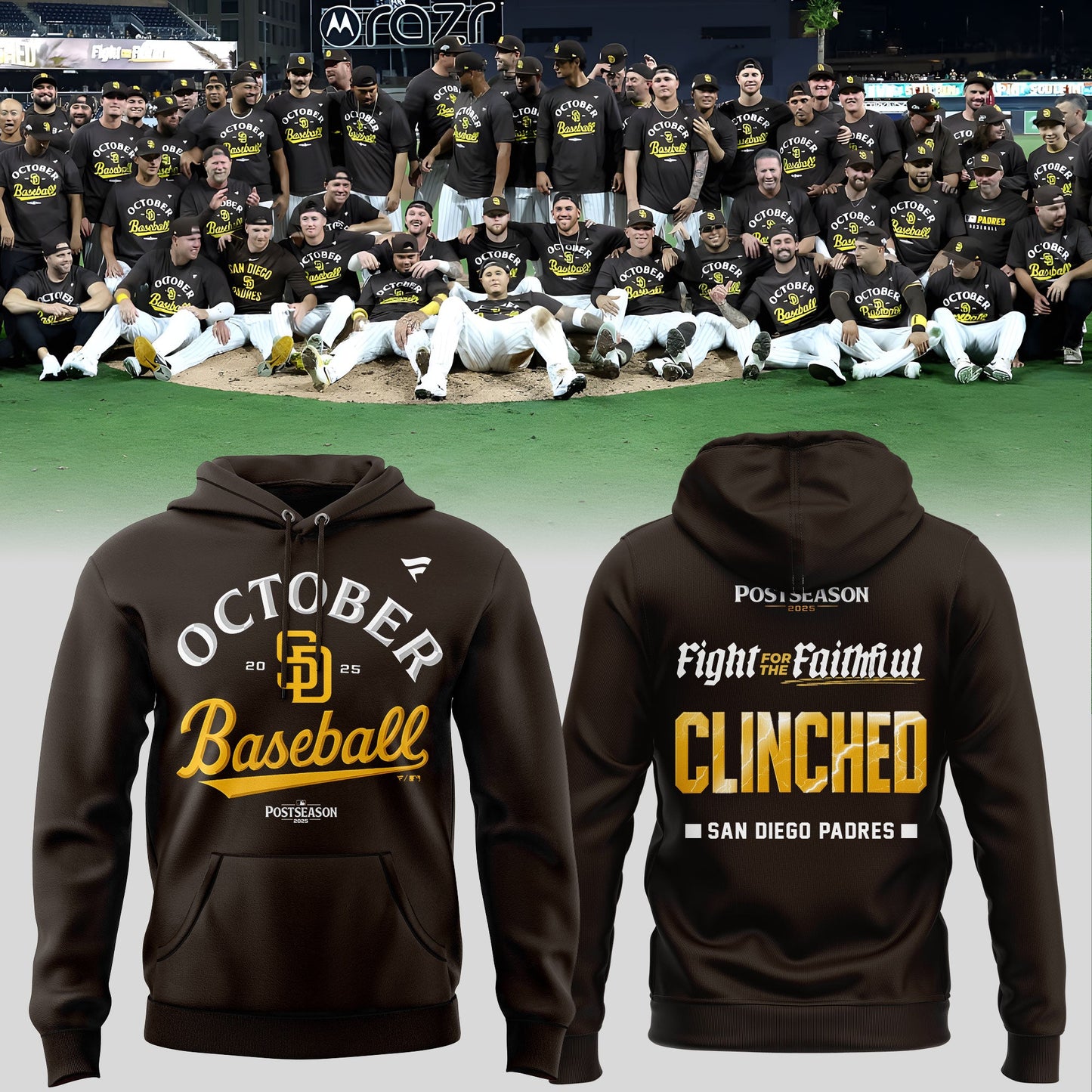 San Diego Padres Fight For The Faithful Postseason October Baseball Hoodie For Fans