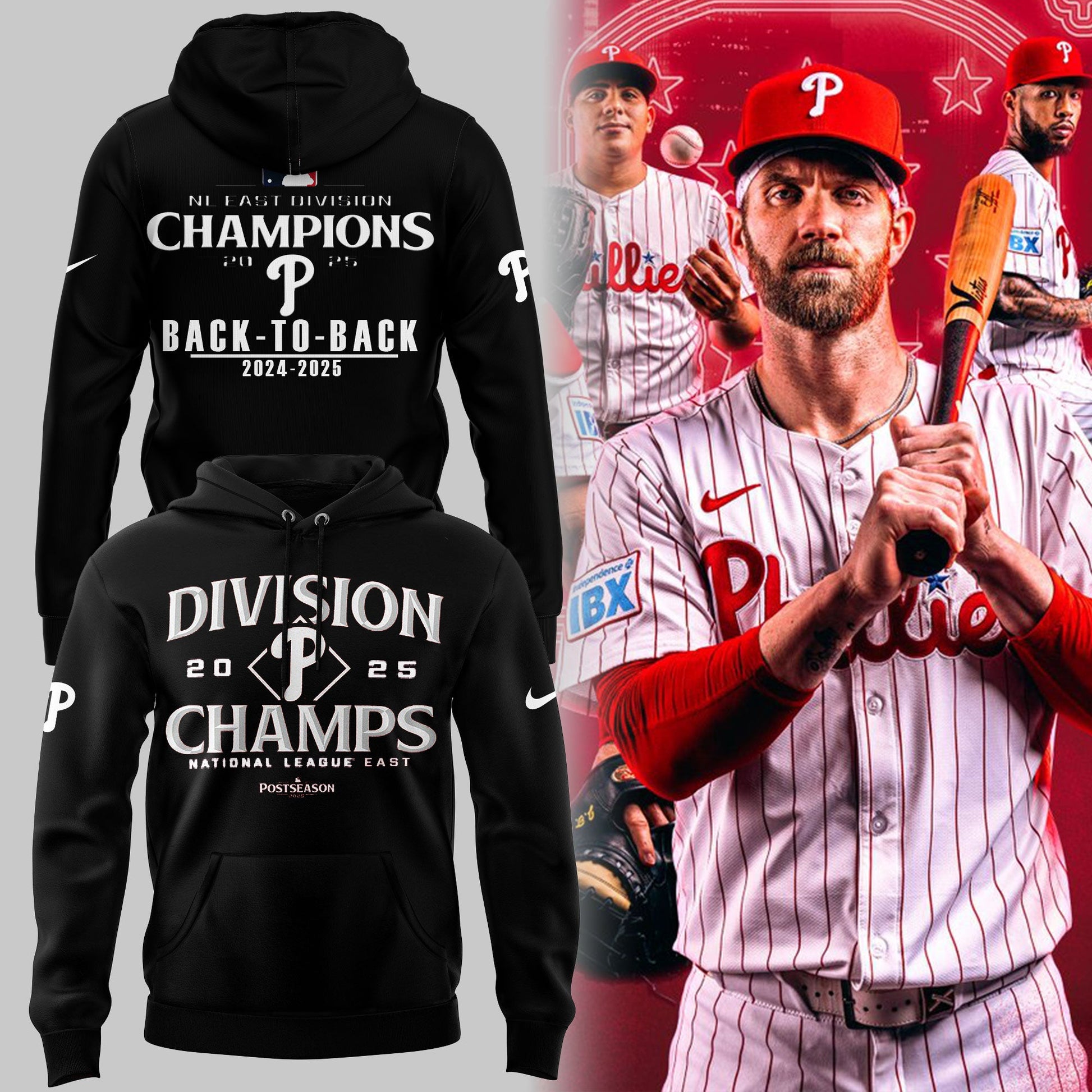 Philadelphia Phillies Hoodie BACK-TO-BACK NL EAST CHAMPIONS