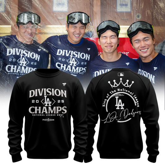 Los Angeles Dodgers 2025 NL West Division Champions Sweatshirt- LA Dodgers Champions Merch