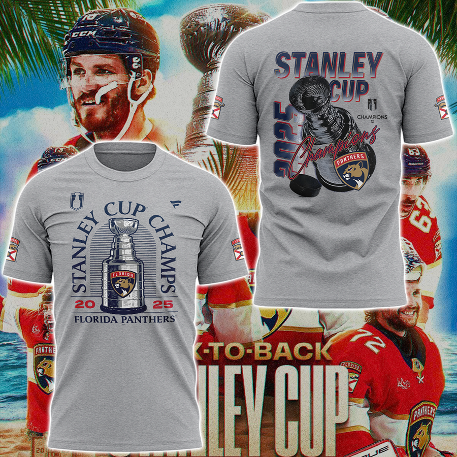 New T-Shirt Florida Panthers Back-To-Back Stanley Cup Champions