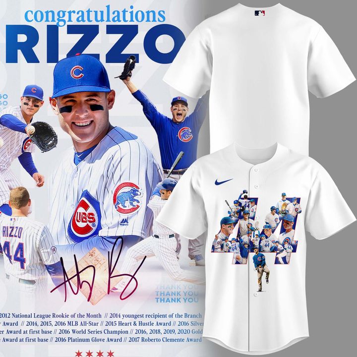 Chicago Cubs Legend Anthony Rizzo Baseball Jersey Thank You Rizz