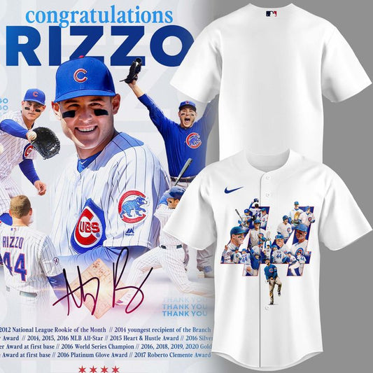 Chicago Cubs Legend Anthony Rizzo Baseball Jersey Thank You Rizz
