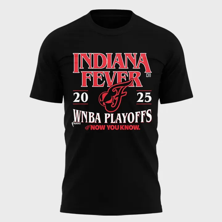 Now You Know Indiana Fever T-Shirt WNBA Playoff 2025 Black Red