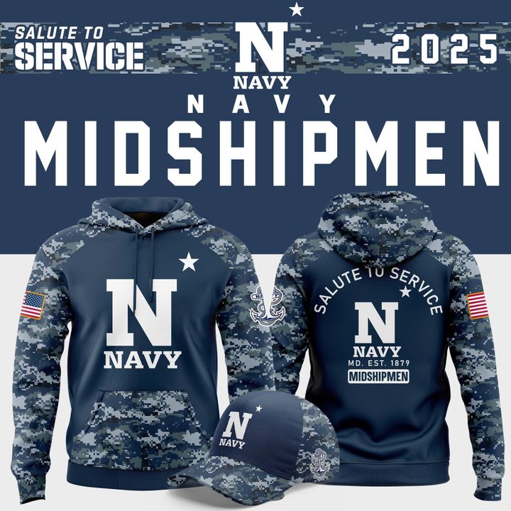 Navy Football 2025 Salute To Service Hoodie