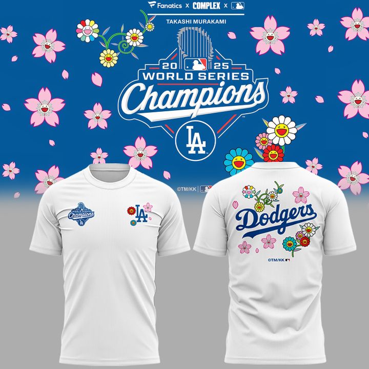 Takashi Murakami x LA Dodgers World Series Champions 2025 Season White T-Shirt