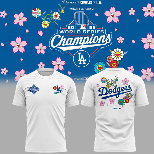 Takashi Murakami x LA Dodgers World Series Champions 2025 Season White T-Shirt