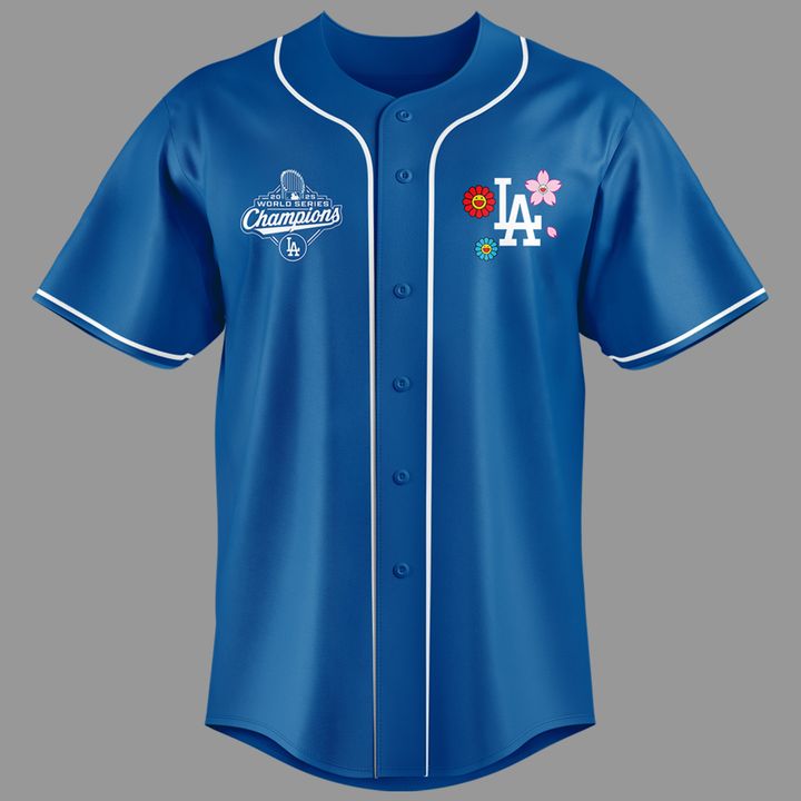 Takashi Murakami x LA Dodgers World Series Champions 2025 Baseball Jersey Blue