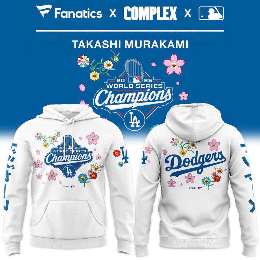 Takashi Murakami x LA Dodgers World Series Champions White Hoodie