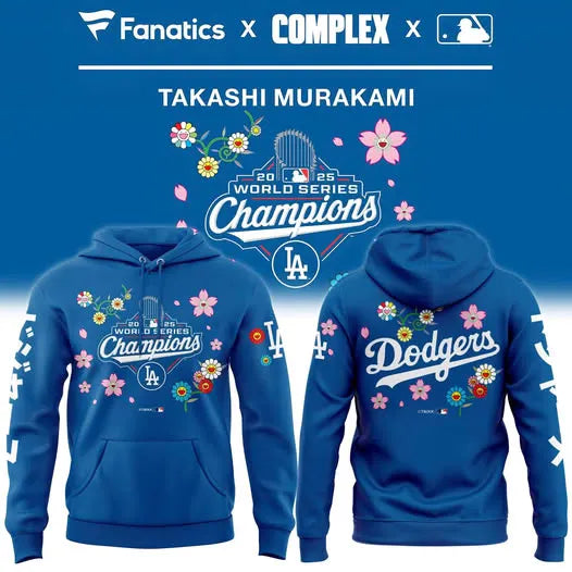 Los Angeles Dodgers x Takashi Murakami World Series Champions Blue Hoodie