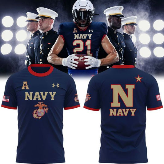 Navy Football Marines 250 Years Celebration T-Shirt - Limited Edition